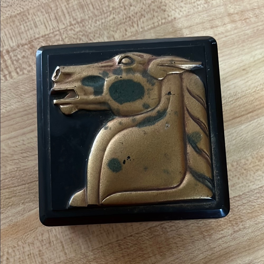 Vintage Horse Head Trinket Box:Bakelite I think.